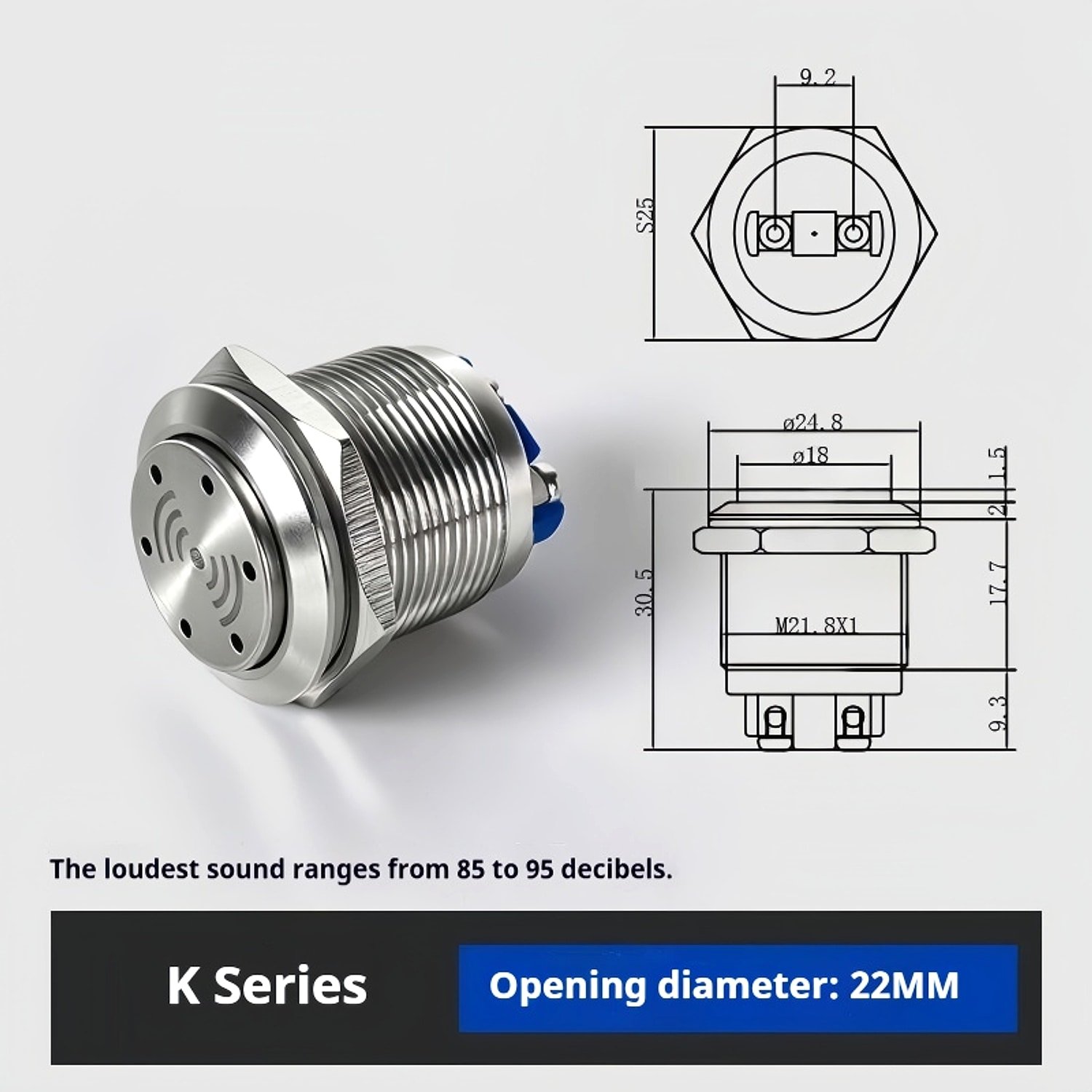 22mm high loud decibel industrial buzzer