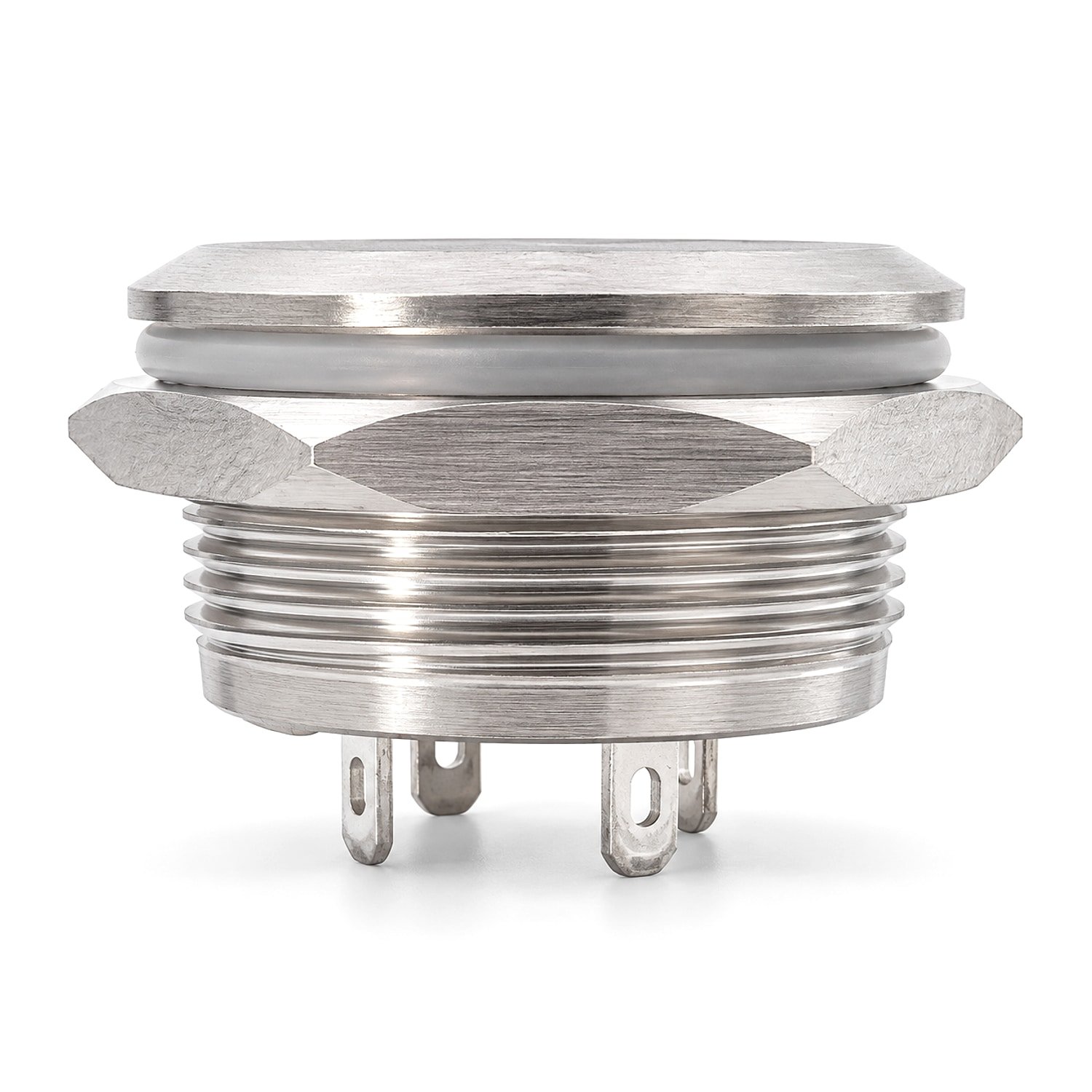 compact metal push button switch for control panels