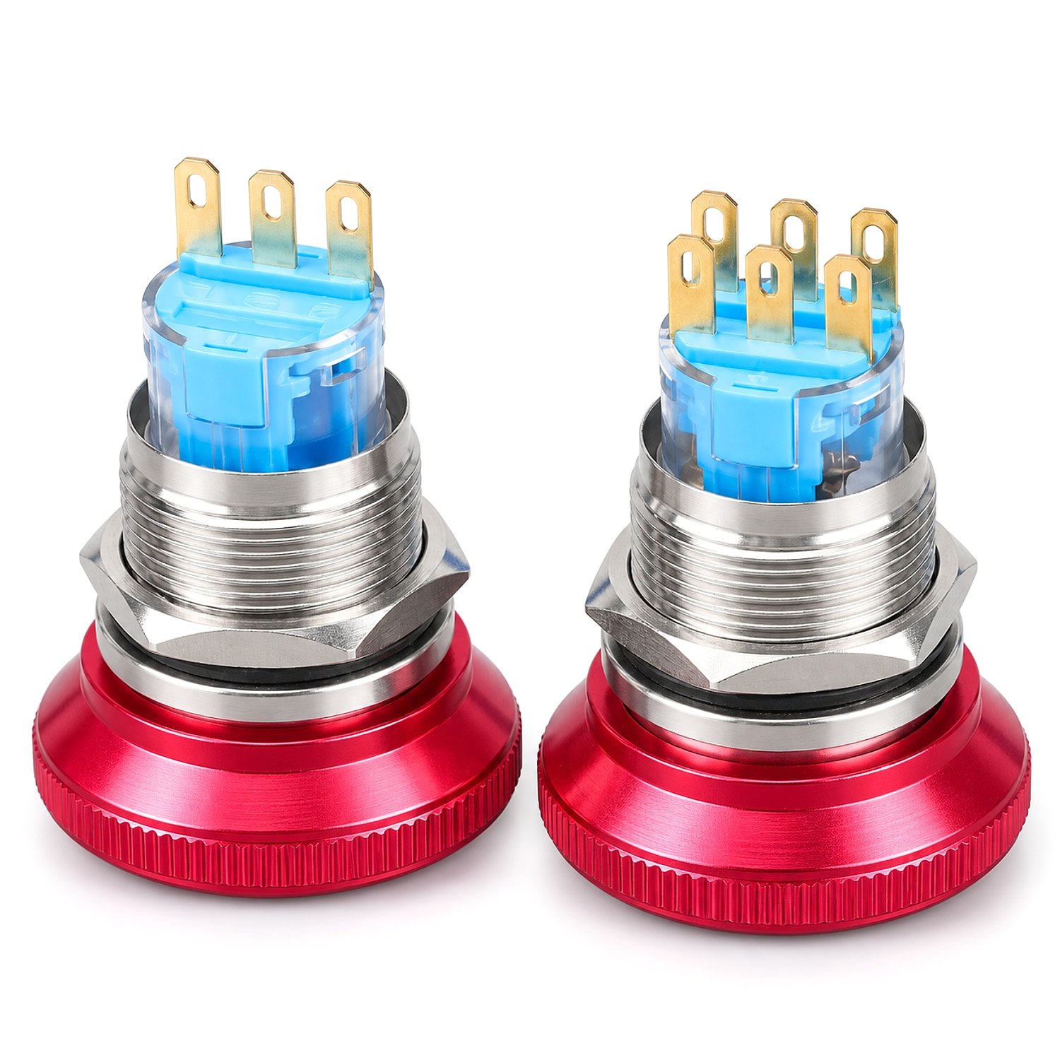 emergency stop switch 1NO 1NC 3 pins and 2NO 2NC 6 pins