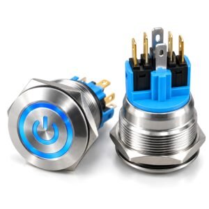 high current metal push button switch 22mm 25mm 10A 6 pin