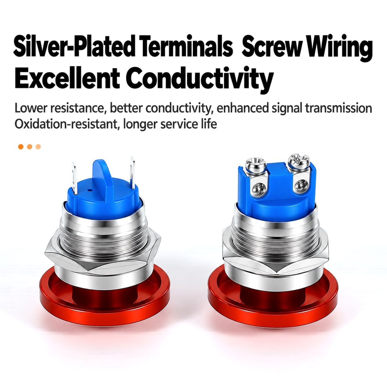 metal push button switch solder terminals screw terminal options