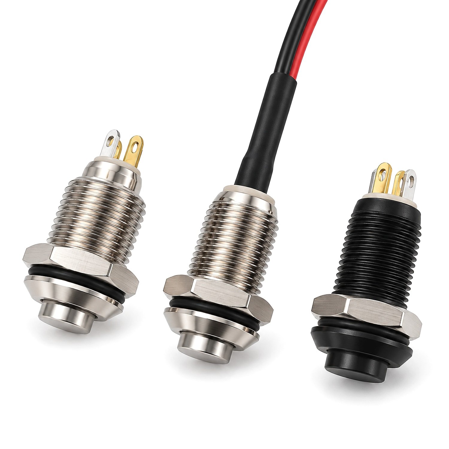 8mm 10mm mini push button switch solder terminal view